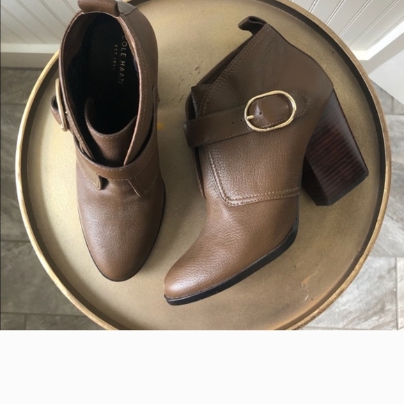 Cole Haan Tan Leather Heeled Boots - Picture 4 of 6